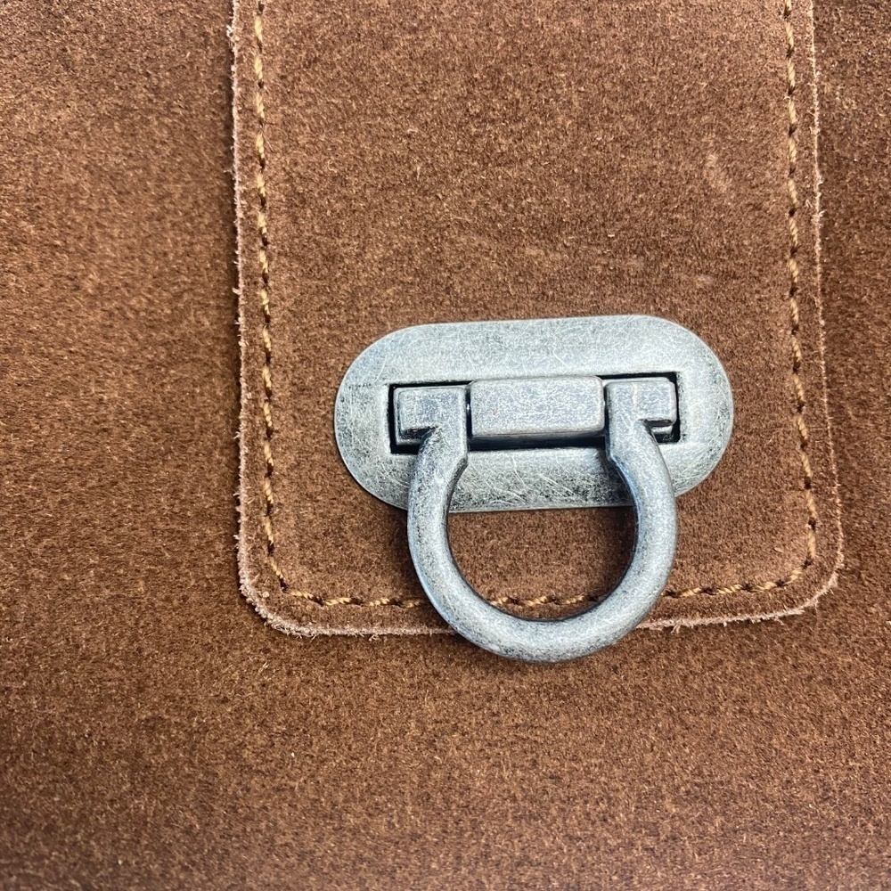 HARBOUR 2nd brown Suede Leather Crossbody Shoulder bag Double Strap Baguette - Picture 4 of 12